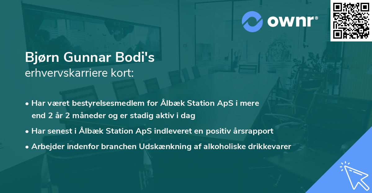 Bjørn Gunnar Bodi's erhvervskarriere kort