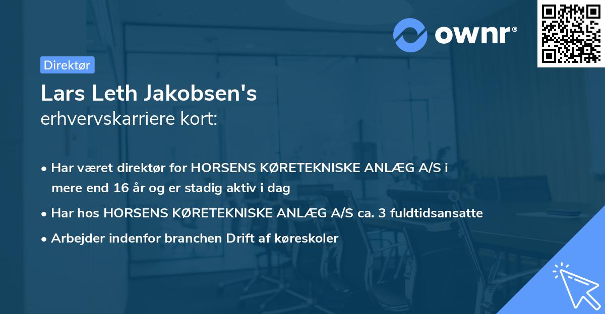 Lars Leth Jakobsen's erhvervskarriere kort