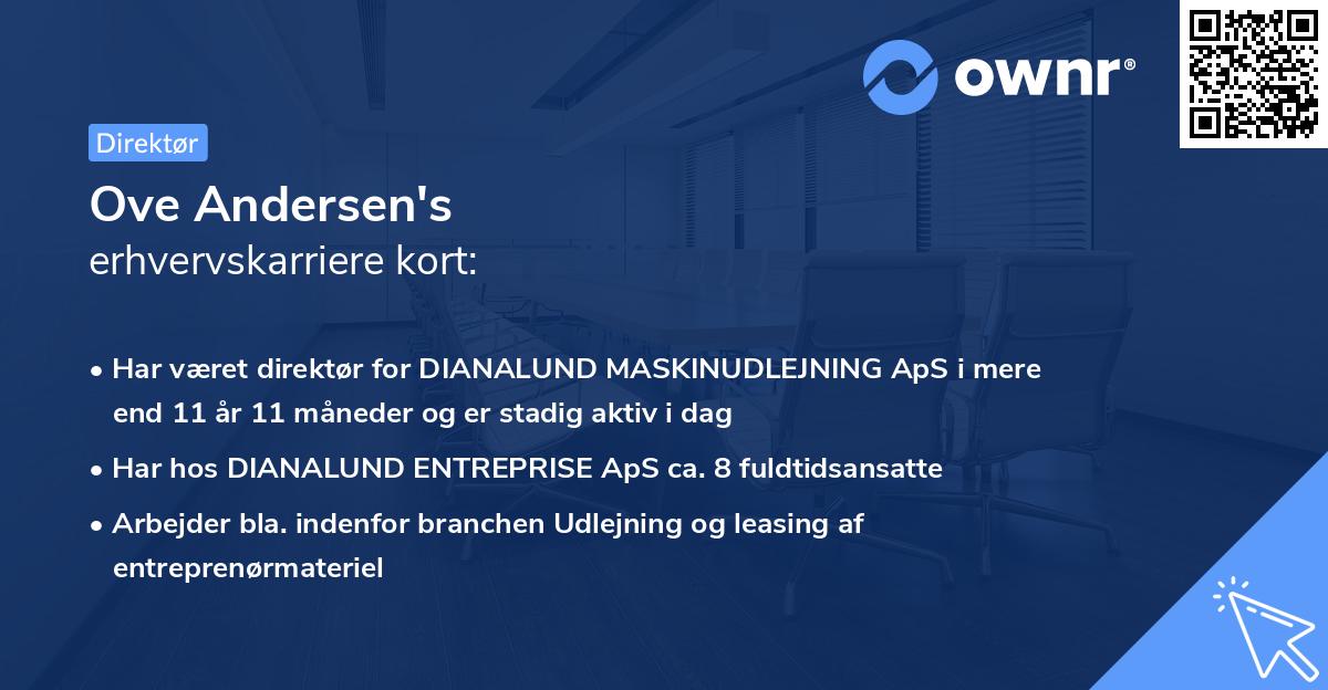 Ove Andersen's erhvervskarriere kort