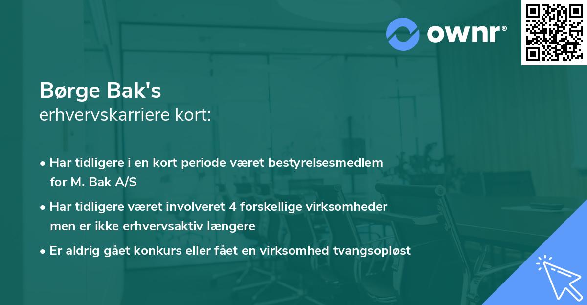 Børge Bak's erhvervskarriere kort