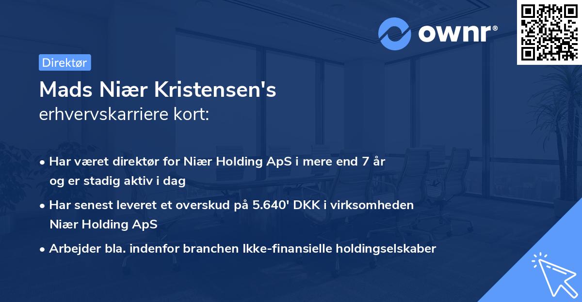 Mads Niær Kristensen's erhvervskarriere kort