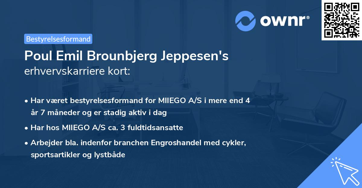 Poul Emil Brounbjerg Jeppesen's erhvervskarriere kort