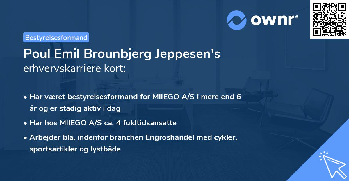 Poul Emil Brounbjerg Jeppesen's erhvervskarriere kort