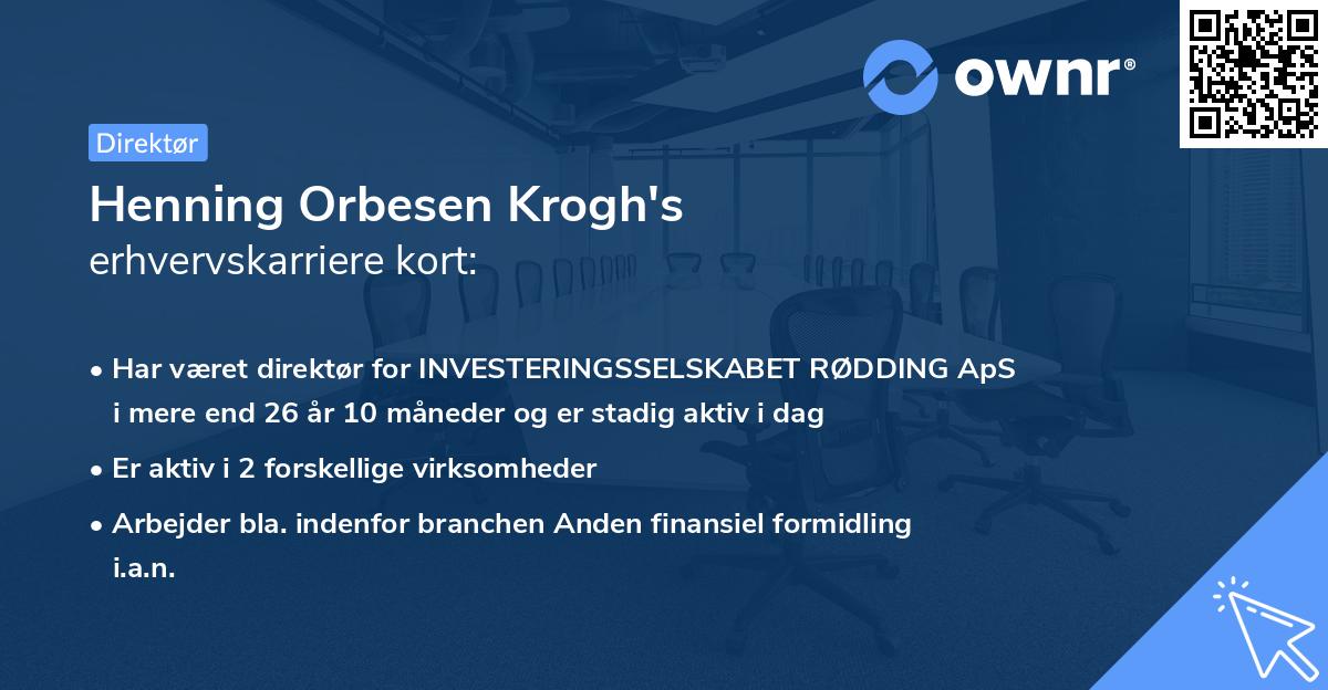 Henning Orbesen Krogh's erhvervskarriere kort