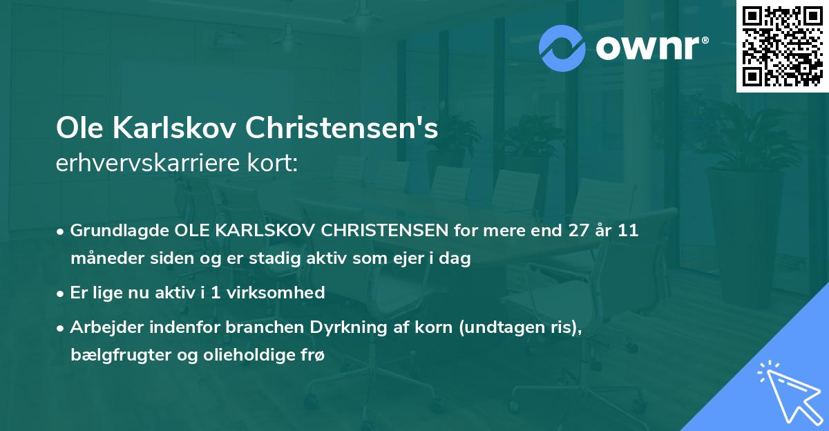 Ole Karlskov Christensen's erhvervskarriere kort