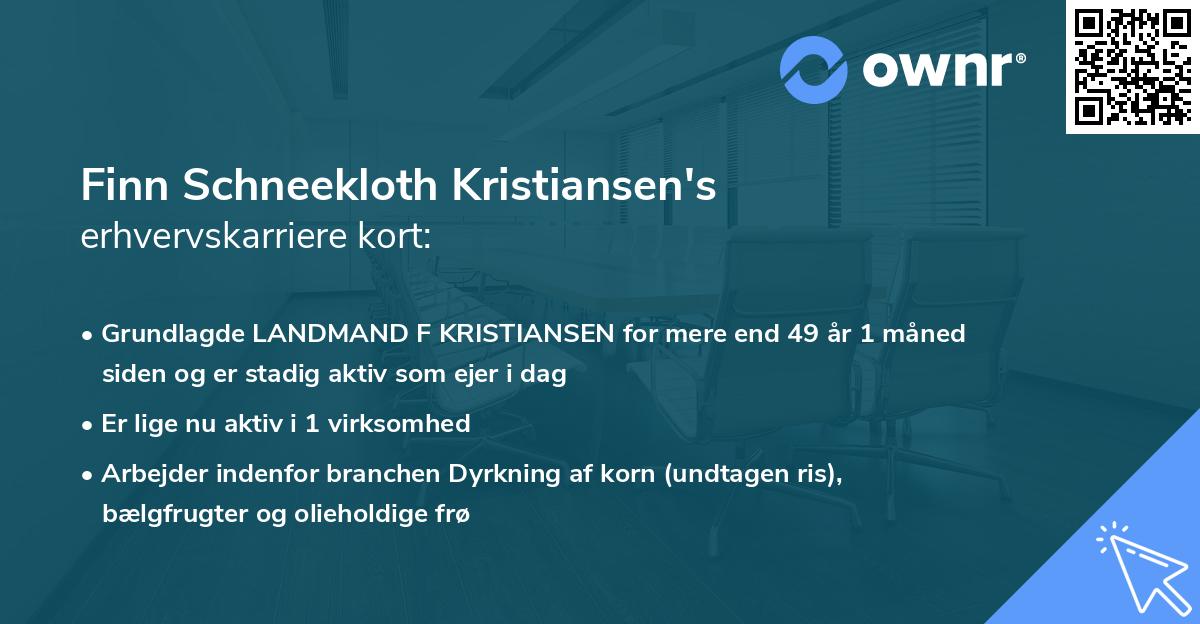 Finn Schneekloth Kristiansen's erhvervskarriere kort