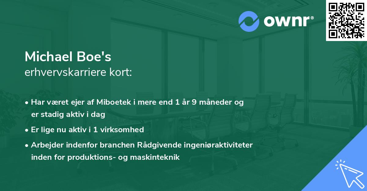 Michael Boe's erhvervskarriere kort