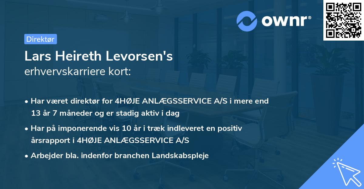 Lars Heireth Levorsen's erhvervskarriere kort