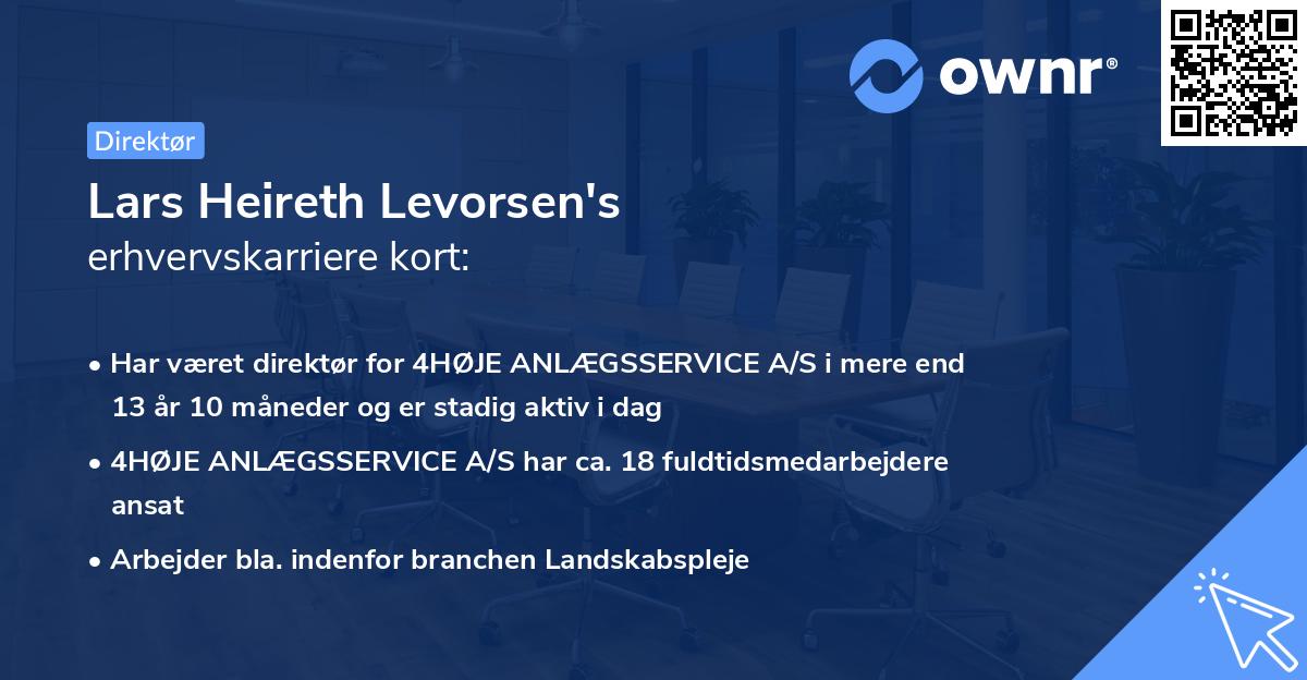 Lars Heireth Levorsen's erhvervskarriere kort