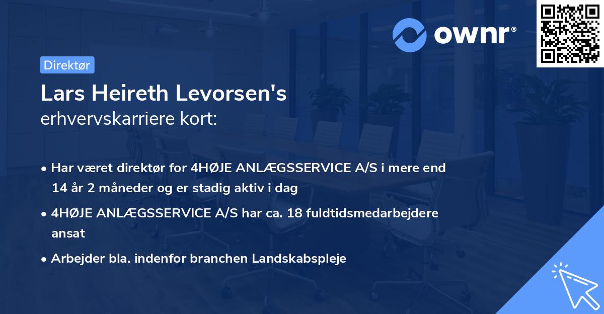 Lars Heireth Levorsen's erhvervskarriere kort