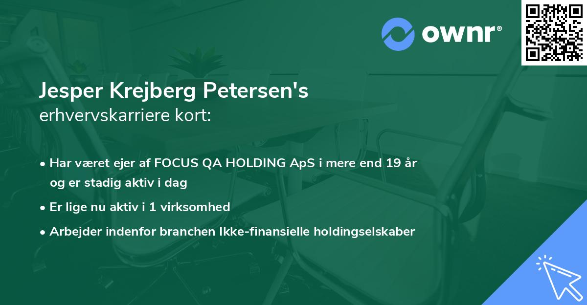 Jesper Krejberg Petersen's erhvervskarriere kort