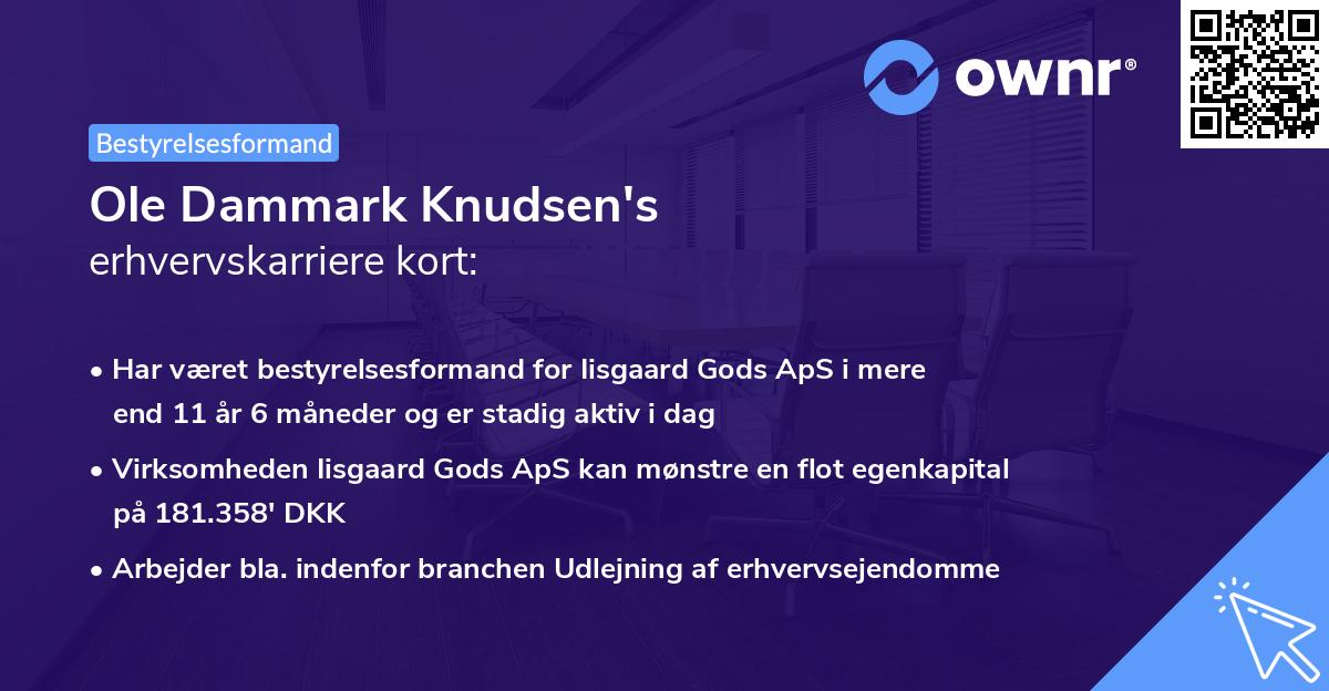 Ole Dammark Knudsen's erhvervskarriere kort