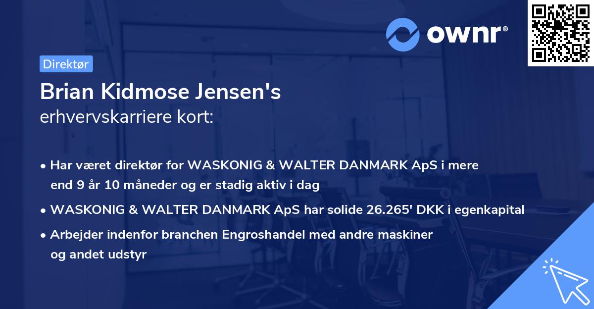 Brian Kidmose Jensen's erhvervskarriere kort