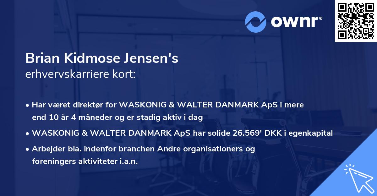 Brian Kidmose Jensen's erhvervskarriere kort