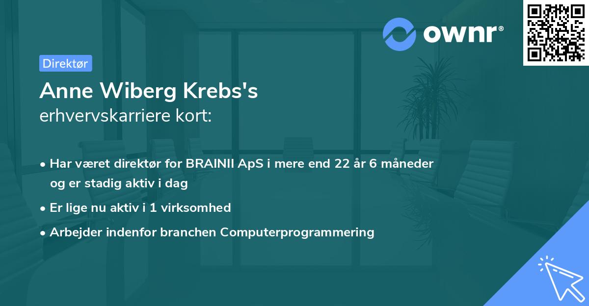 Anne Wiberg Krebs's erhvervskarriere kort