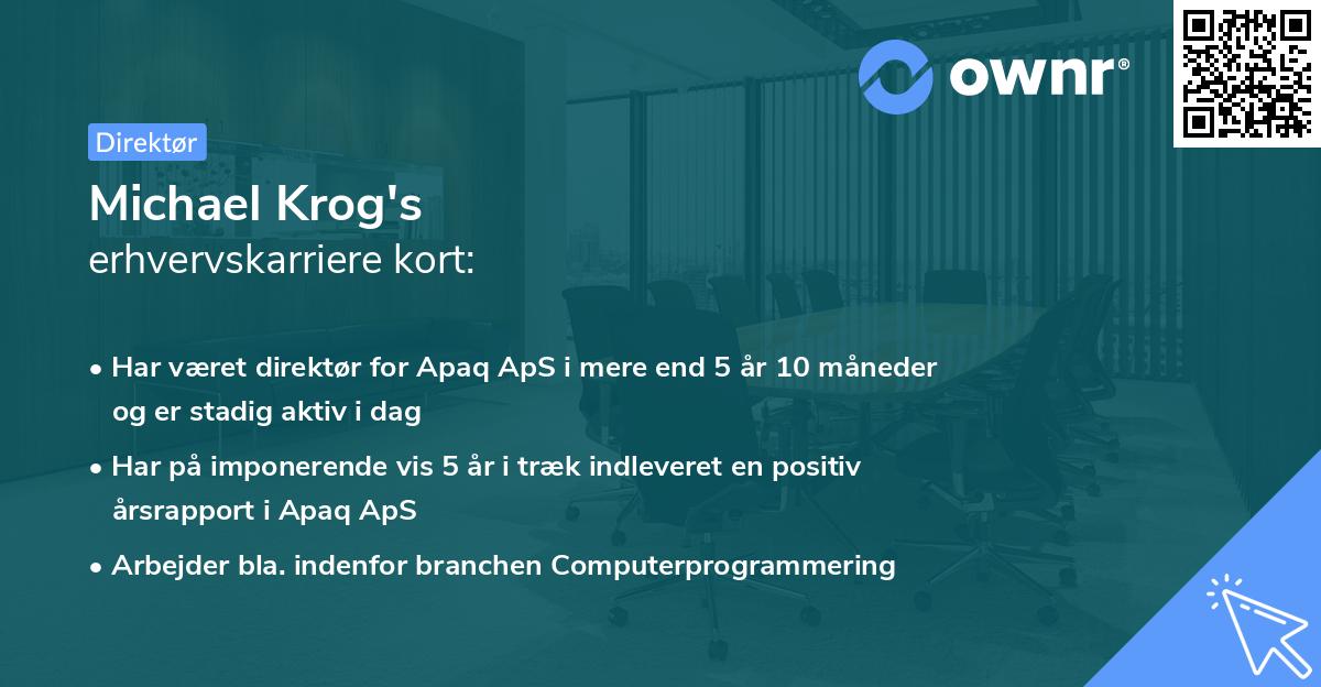 Michael Krog's erhvervskarriere kort