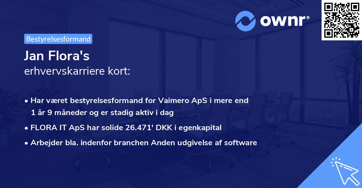 Jan Flora's erhvervskarriere kort