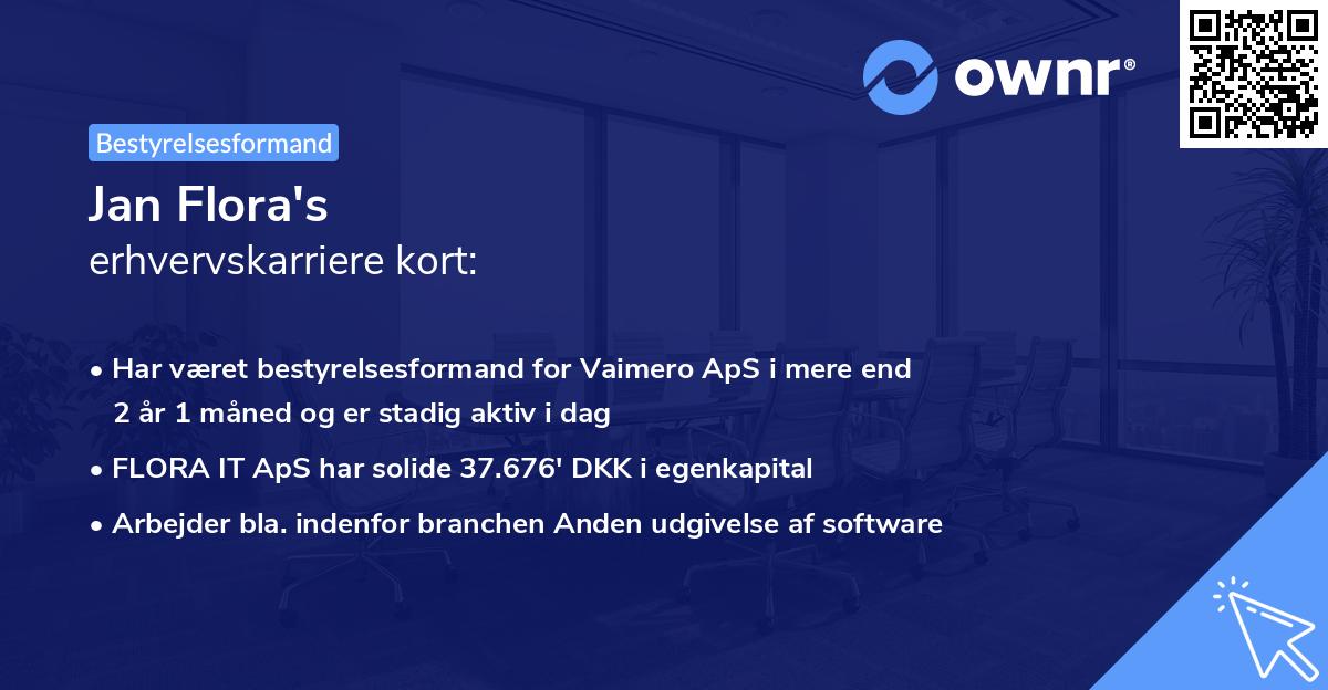 Jan Flora's erhvervskarriere kort