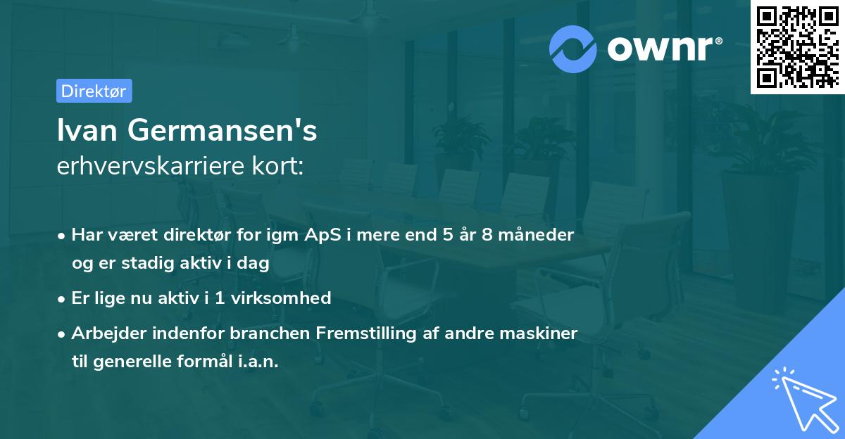 Ivan Germansen's erhvervskarriere kort