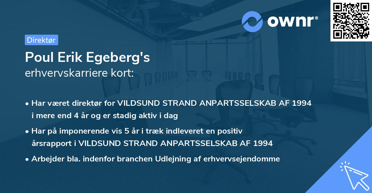 Poul Erik Egeberg's erhvervskarriere kort