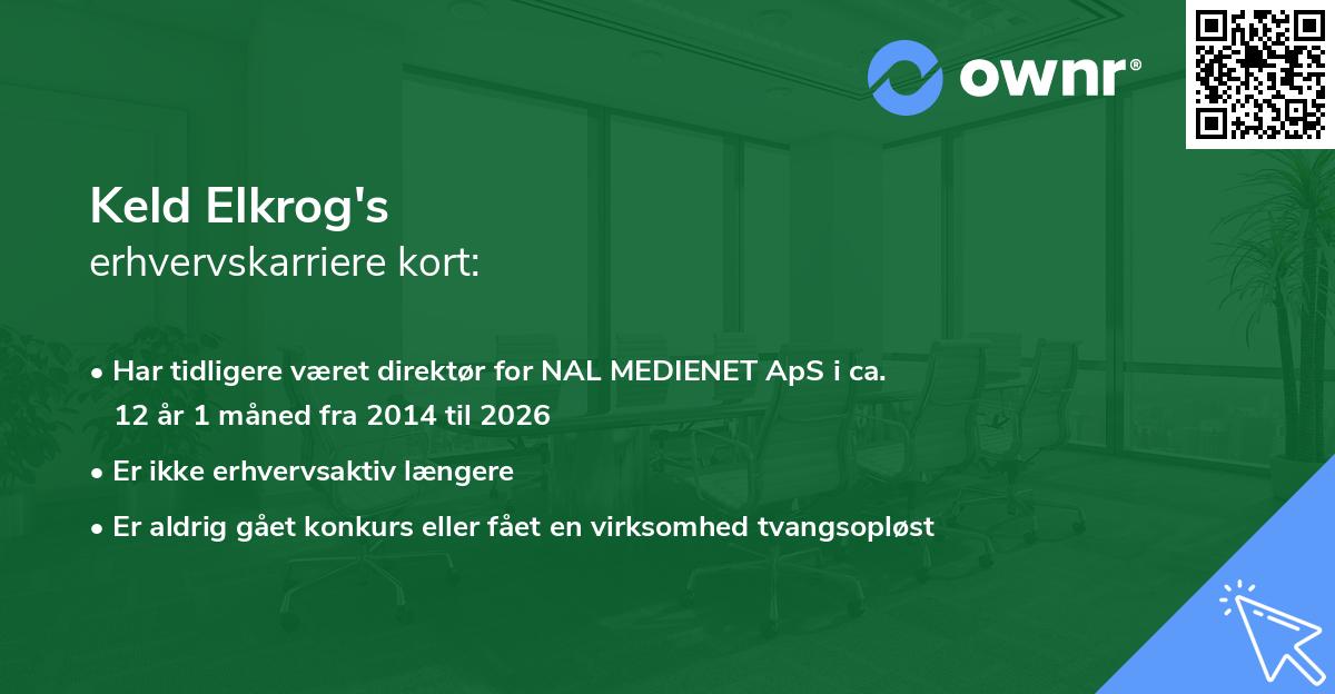Keld Elkrog's erhvervskarriere kort