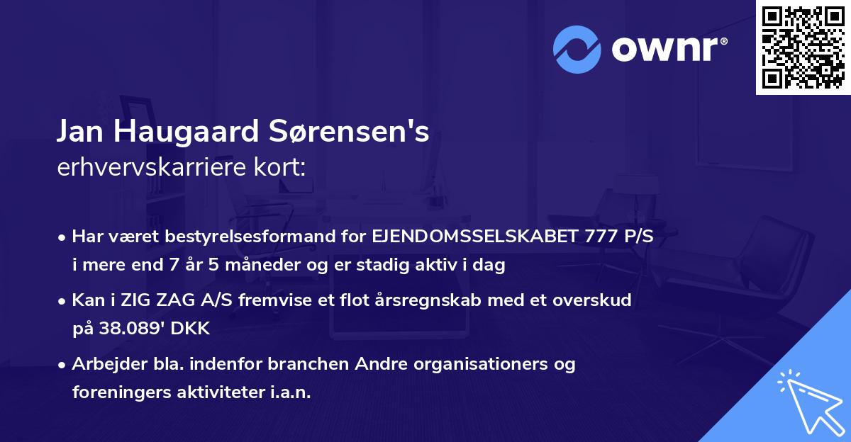 Jan Haugaard Sørensen's erhvervskarriere kort