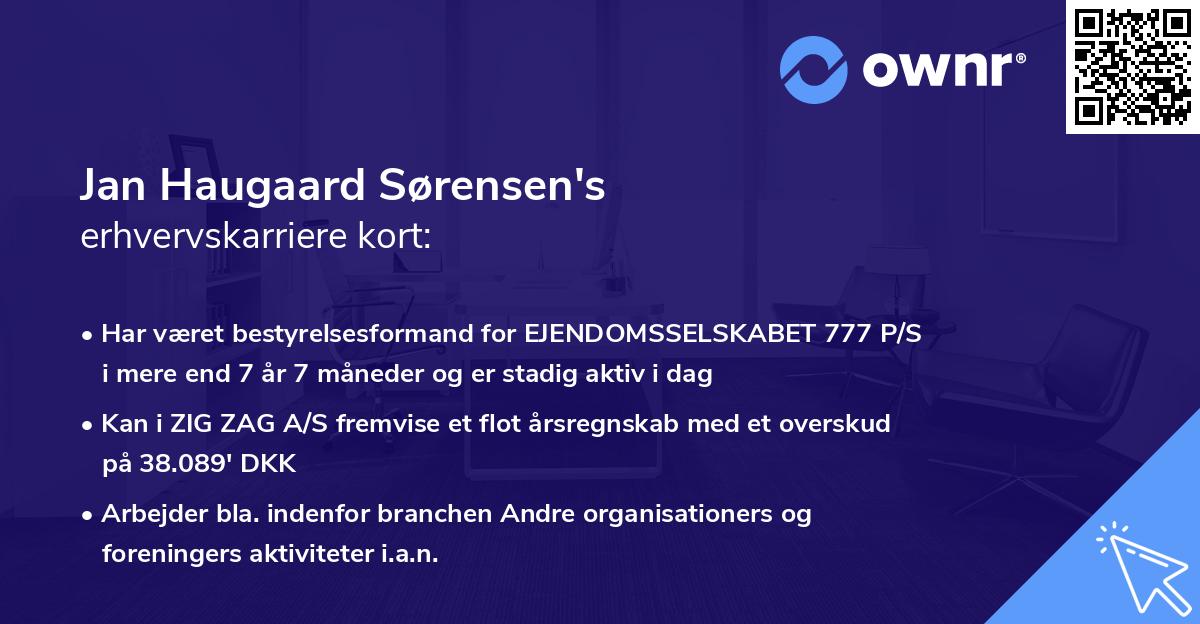 Jan Haugaard Sørensen's erhvervskarriere kort