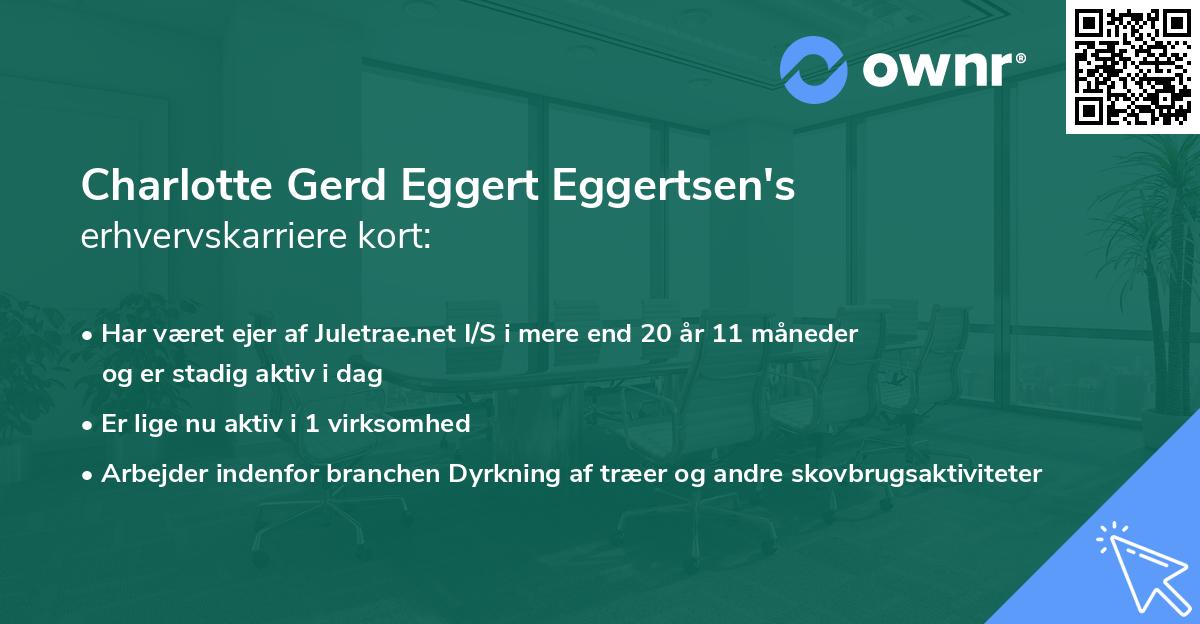 Charlotte Gerd Eggert Eggertsen's erhvervskarriere kort