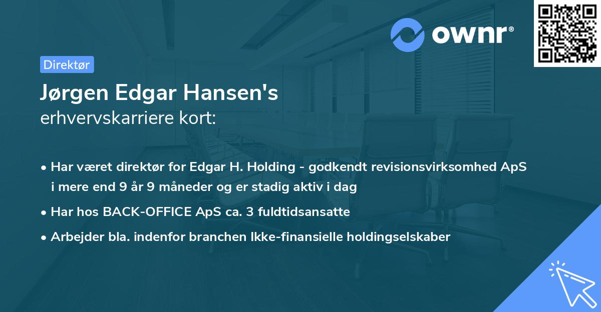 Jørgen Edgar Hansen's erhvervskarriere kort