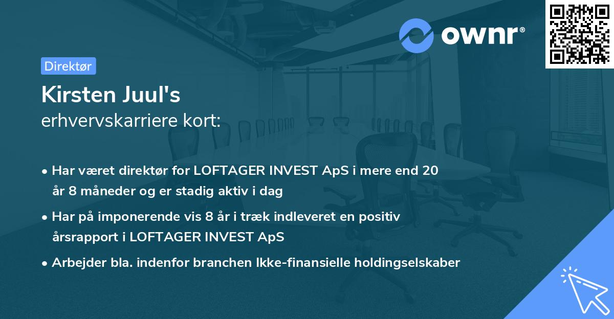 Kirsten Juul's erhvervskarriere kort