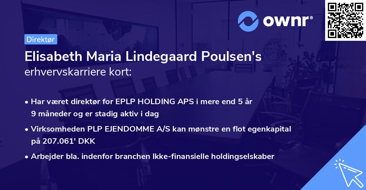 Elisabeth Maria Lindegaard Poulsen's erhvervskarriere kort