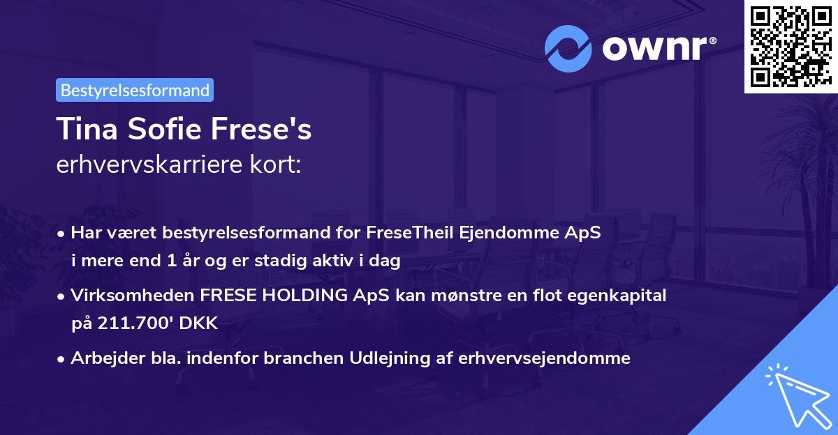 Tina Sofie Frese's erhvervskarriere kort