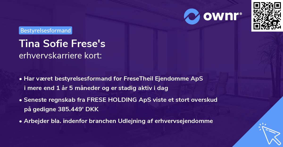 Tina Sofie Frese's erhvervskarriere kort