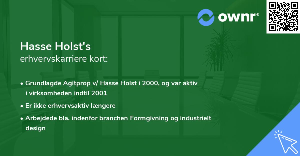 Hasse Holst's erhvervskarriere kort