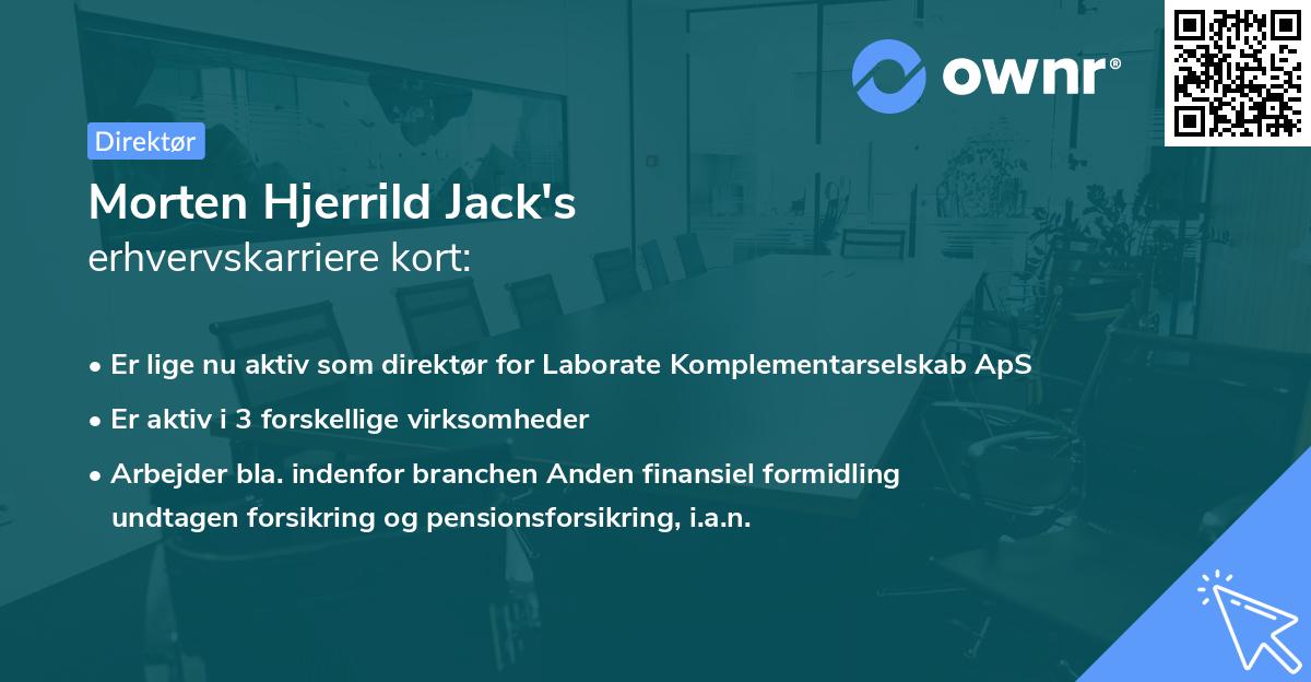 Morten Hjerrild Jack's erhvervskarriere kort