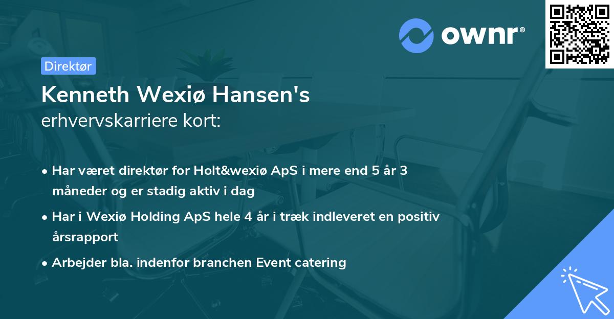 Kenneth Wexiø Hansen's erhvervskarriere kort