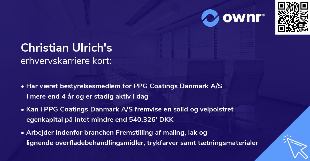Christian Ulrich's erhvervskarriere kort