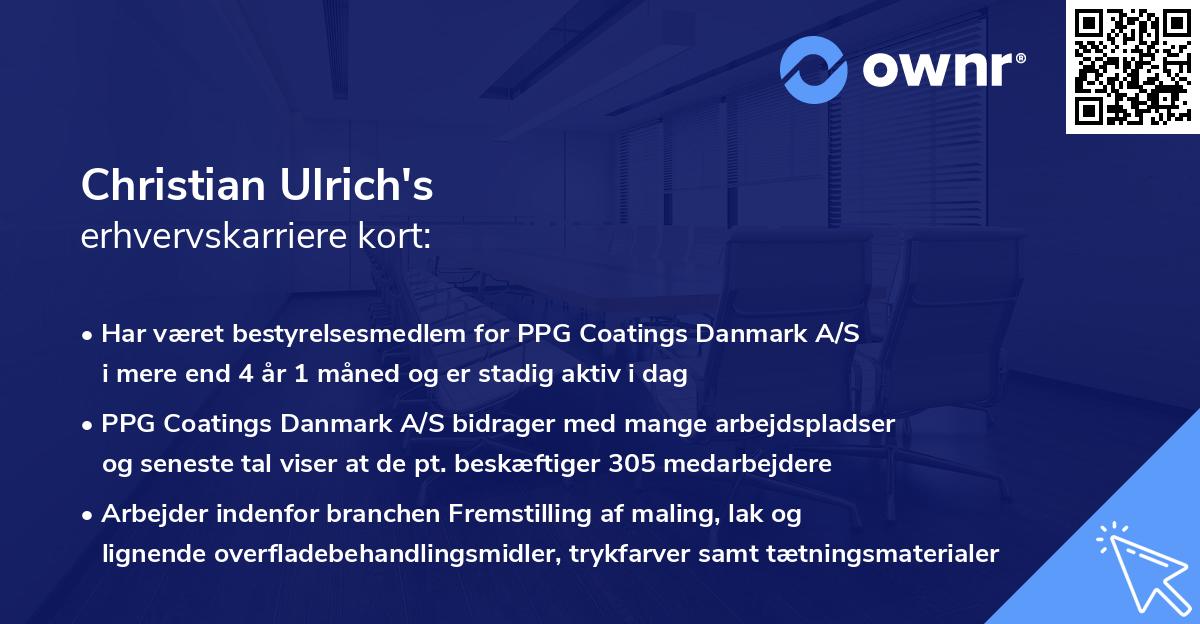 Christian Ulrich's erhvervskarriere kort