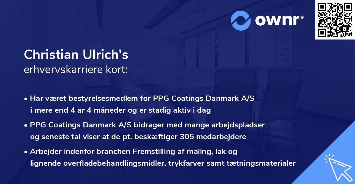 Christian Ulrich's erhvervskarriere kort