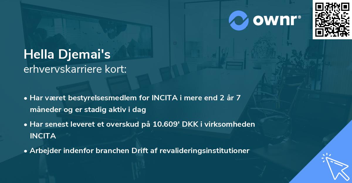 Hella Djemai's erhvervskarriere kort