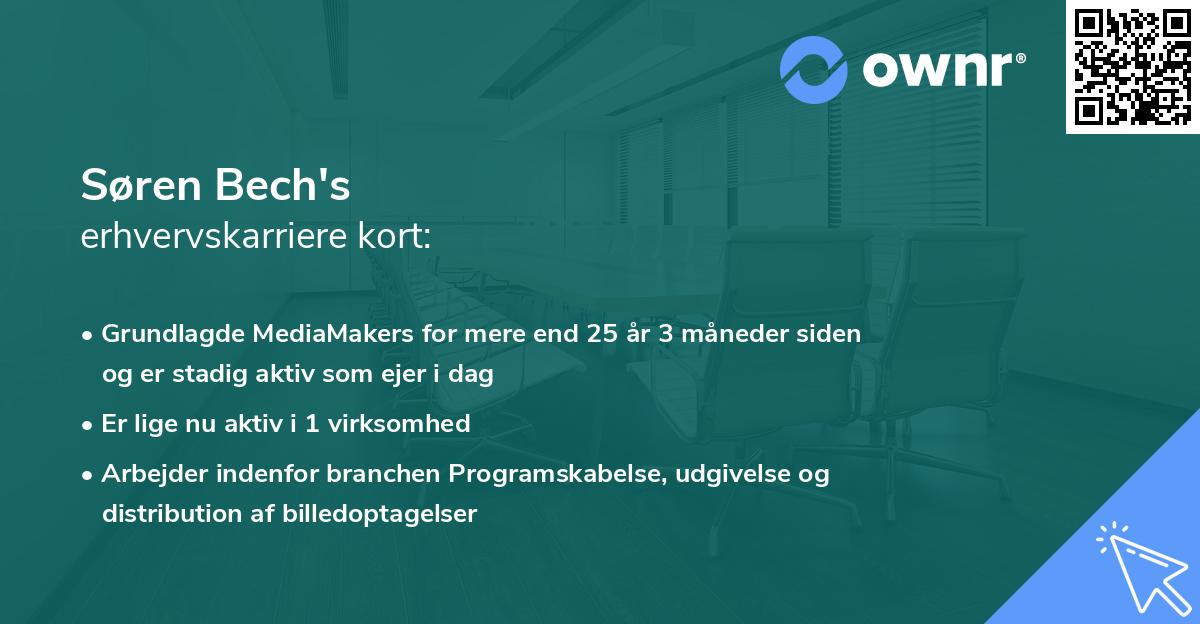 Søren Bech's erhvervskarriere kort