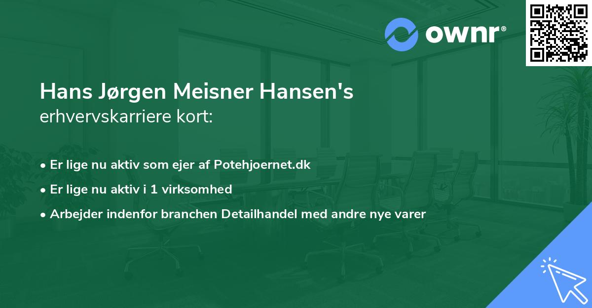 Hans Jørgen Meisner Hansen's erhvervskarriere kort