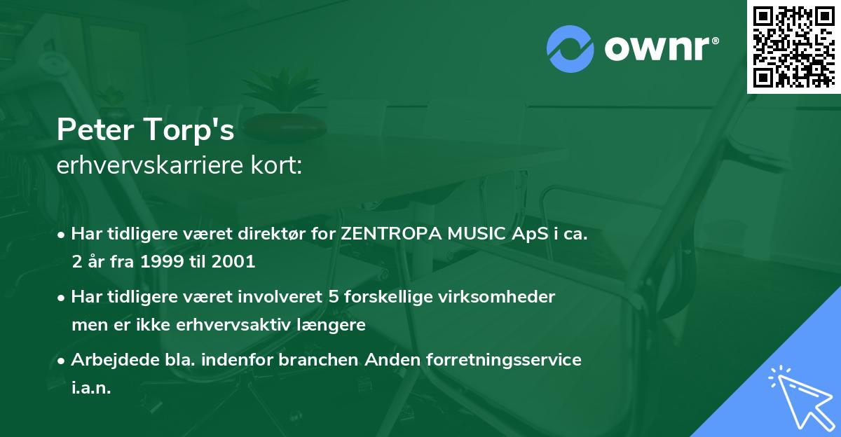 Peter Torp's erhvervskarriere kort