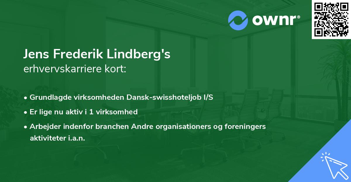 Jens Frederik Lindberg's erhvervskarriere kort