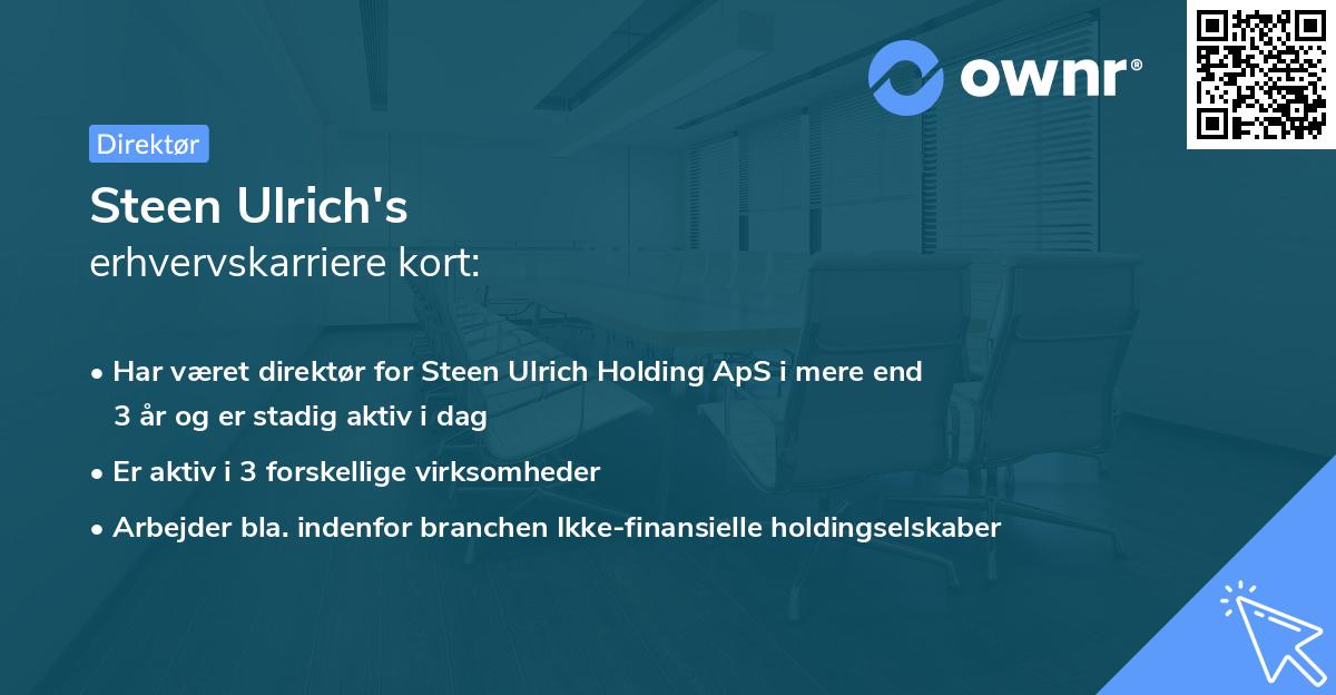 Steen Ulrich's erhvervskarriere kort