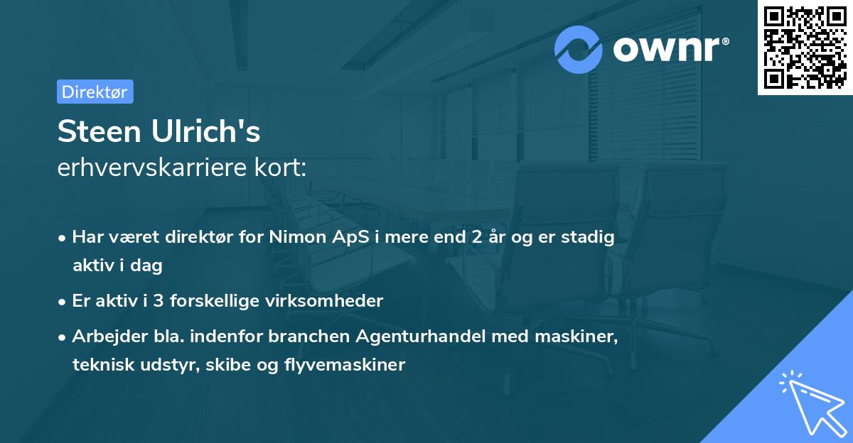 Steen Ulrich's erhvervskarriere kort