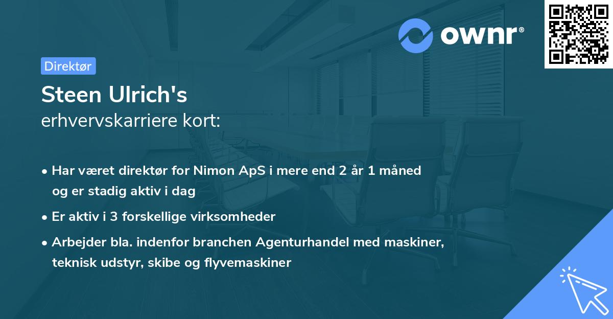 Steen Ulrich's erhvervskarriere kort