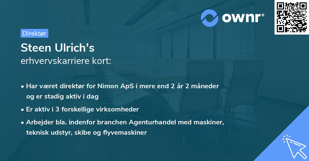 Steen Ulrich's erhvervskarriere kort