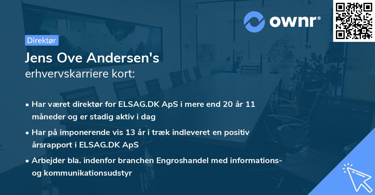 Jens Ove Andersen's erhvervskarriere kort