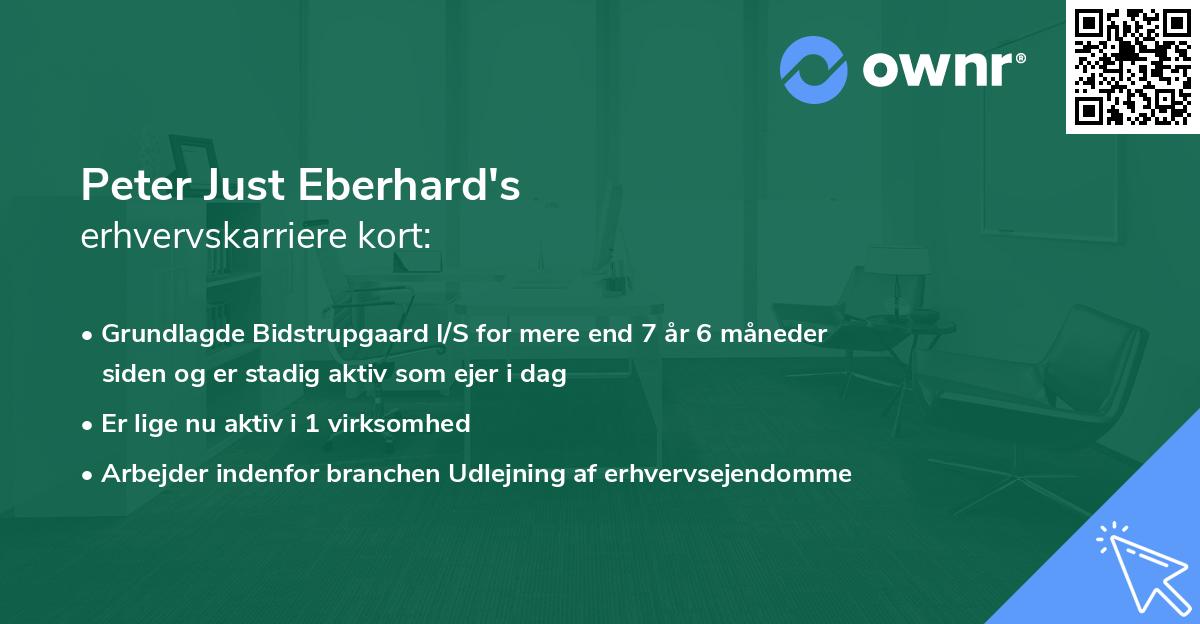 Peter Just Eberhard's erhvervskarriere kort
